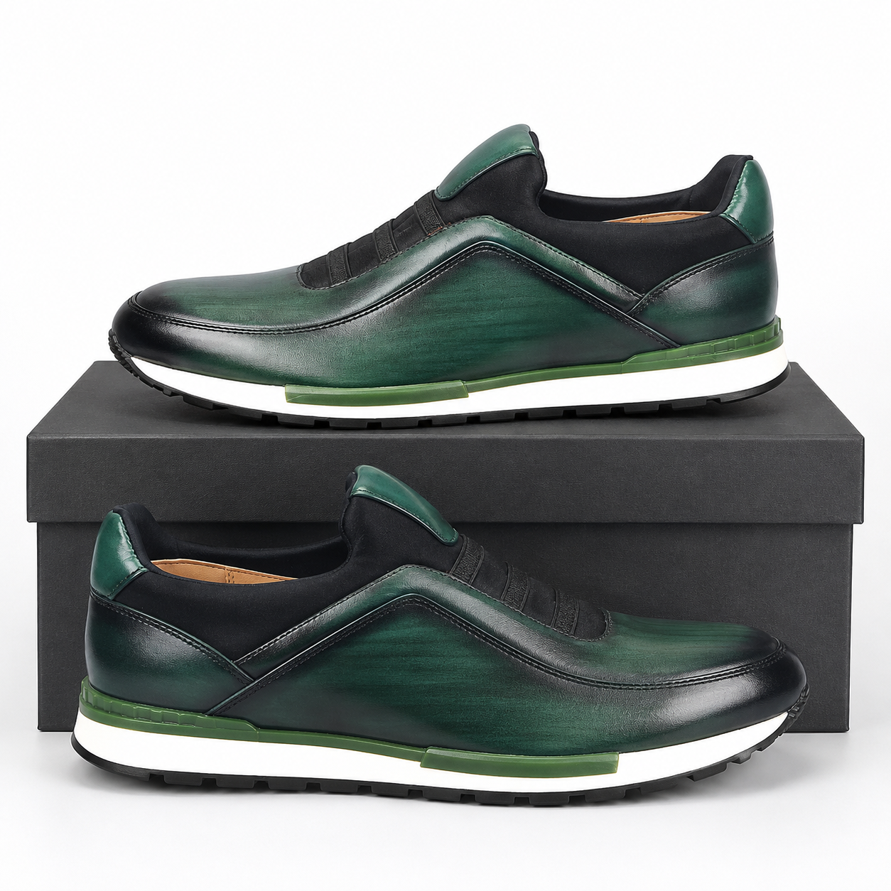 Oxblood Drift Laceless Leather Racer