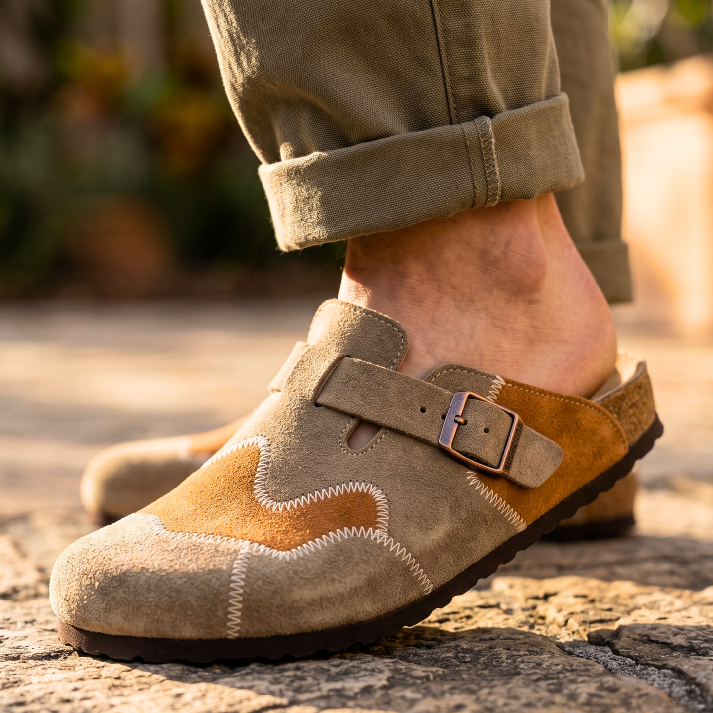 Fennmoor Patchwork Suede Clog