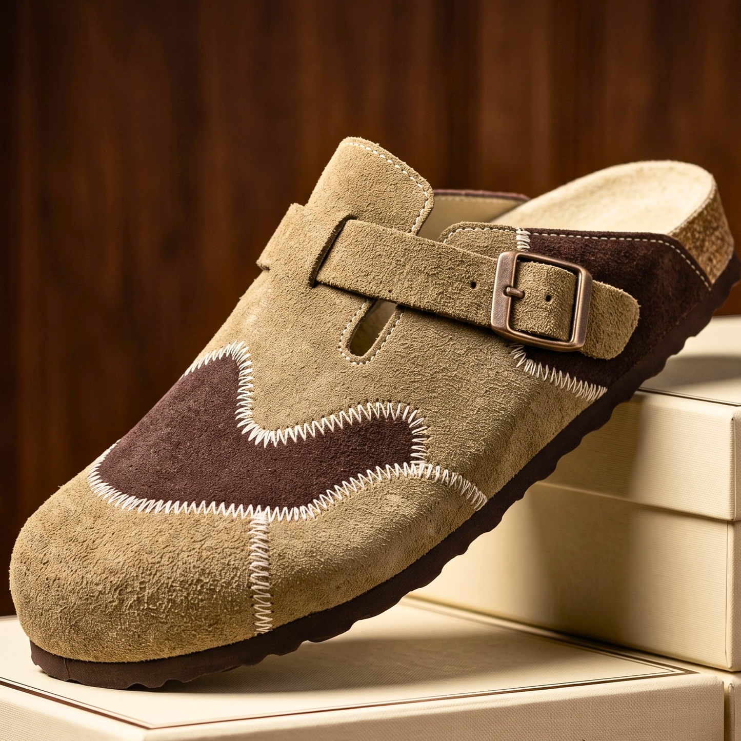 Fennmoor Patchwork Suede Clog