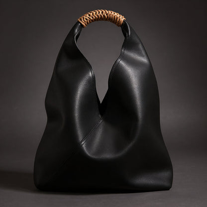 Amber Braided-Handle Slouch Tote