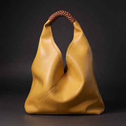 Amber Braided-Handle Slouch Tote