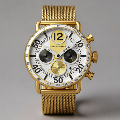 Verdant Dial Gold Mesh Timepiece