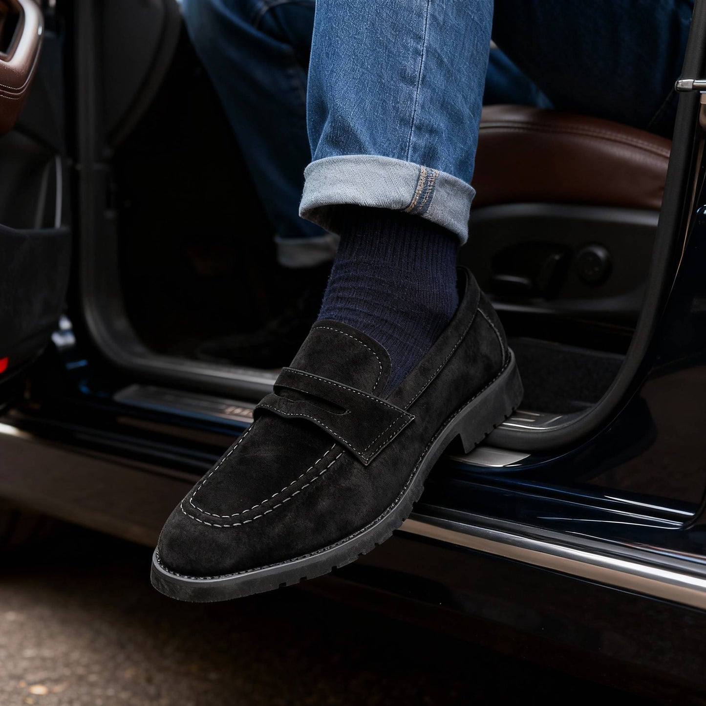Classic Leather Slip-On with Saddle Strap