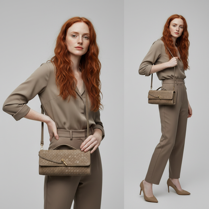 Handwoven Leather Envelope Bag