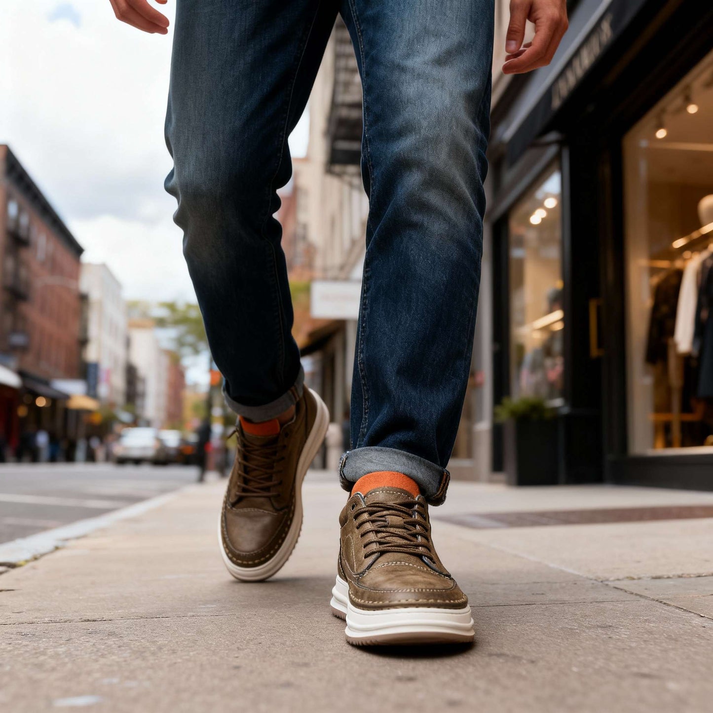 Nubuck Terracotta-Tab Trainer