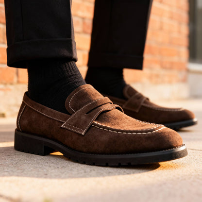 Classic Leather Slip-On with Saddle Strap