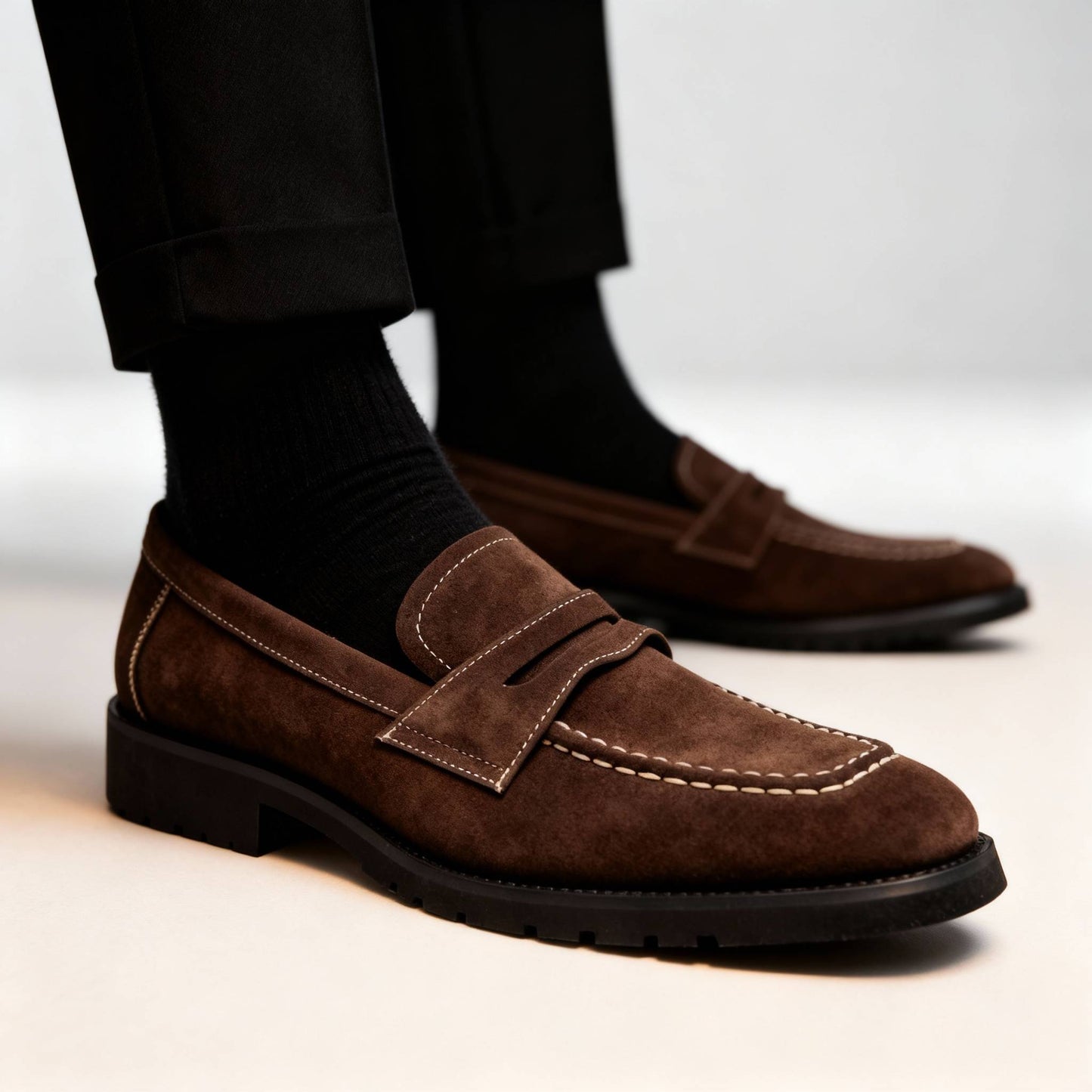 Classic Leather Slip-On with Saddle Strap