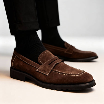 Classic Leather Slip-On with Saddle Strap