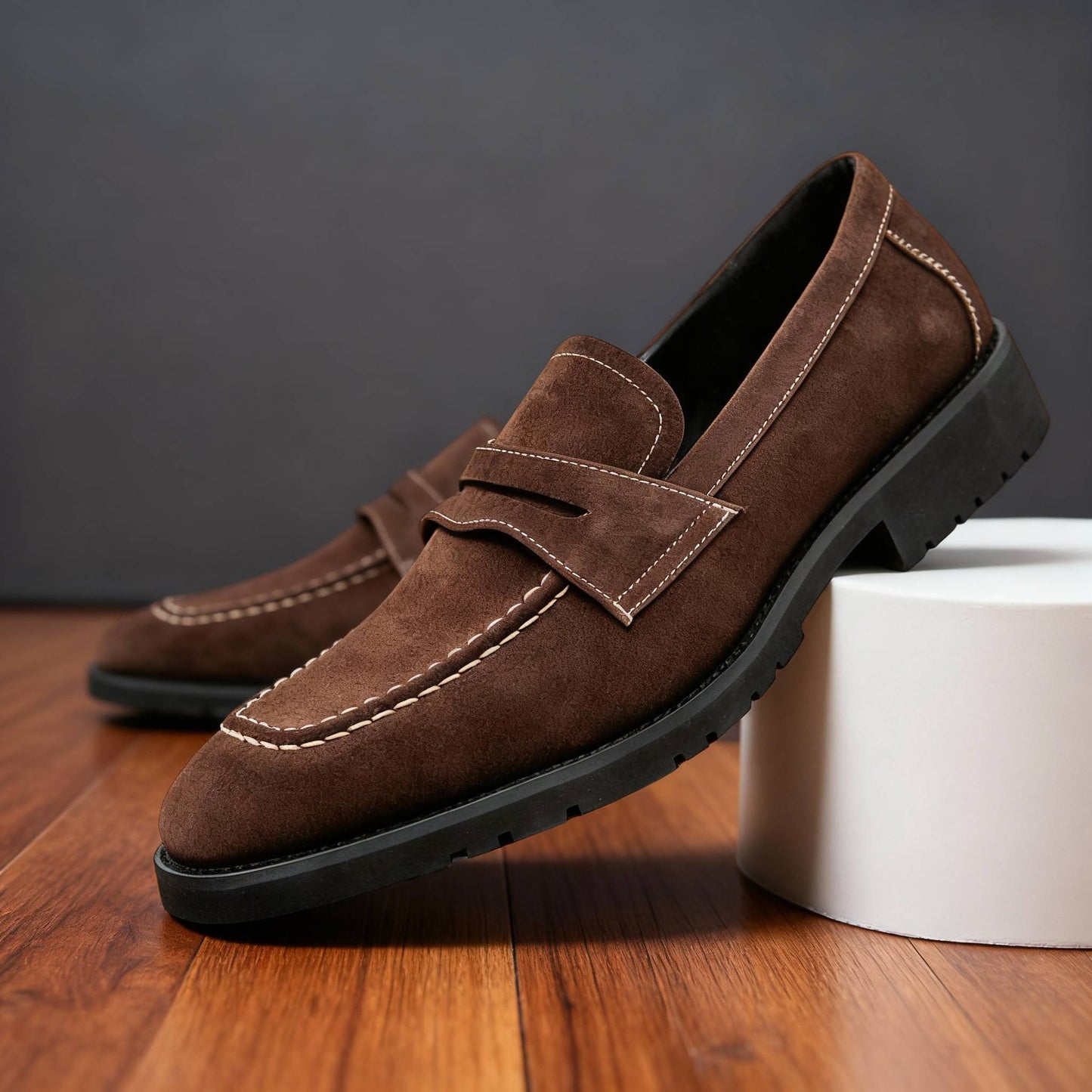 Classic Leather Slip-On with Saddle Strap
