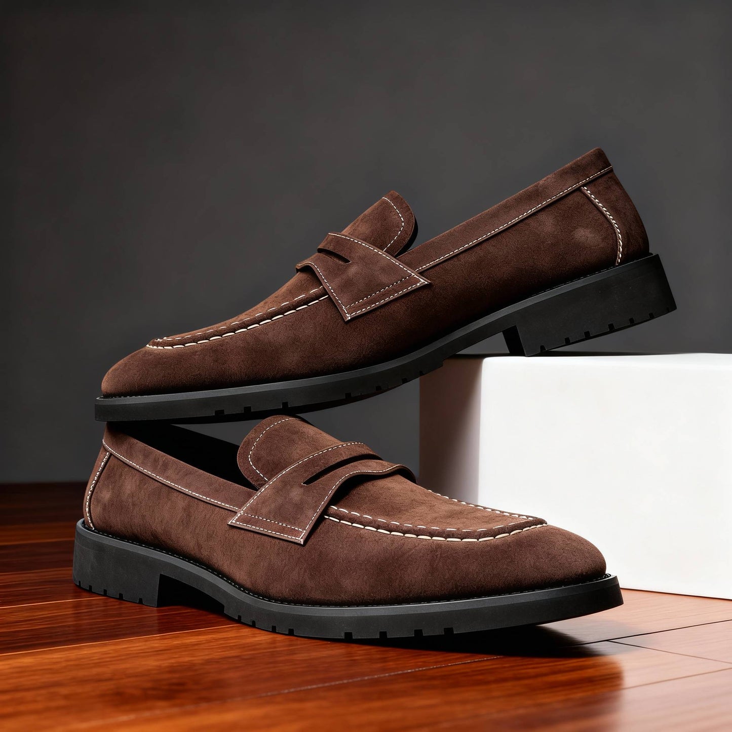 Classic Leather Slip-On with Saddle Strap