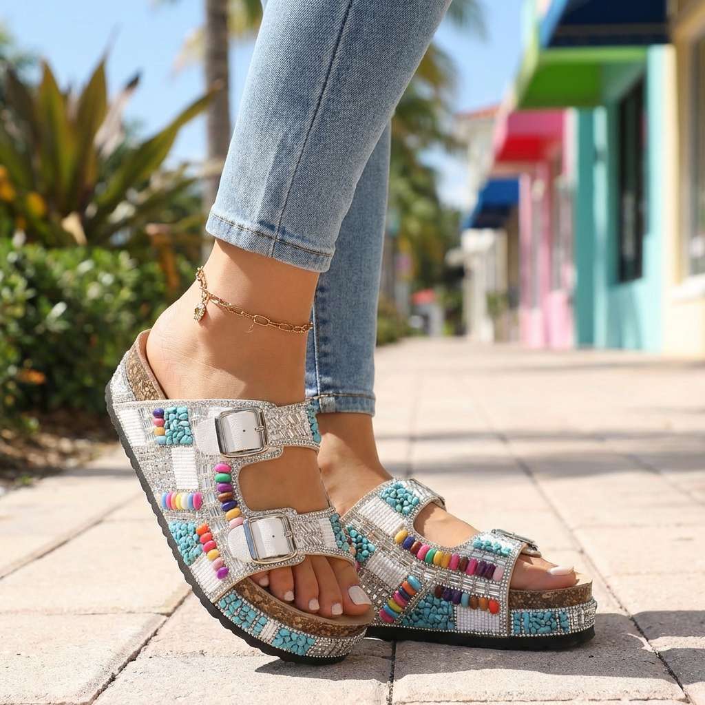 Camilla Beaded Mosaic Sandal