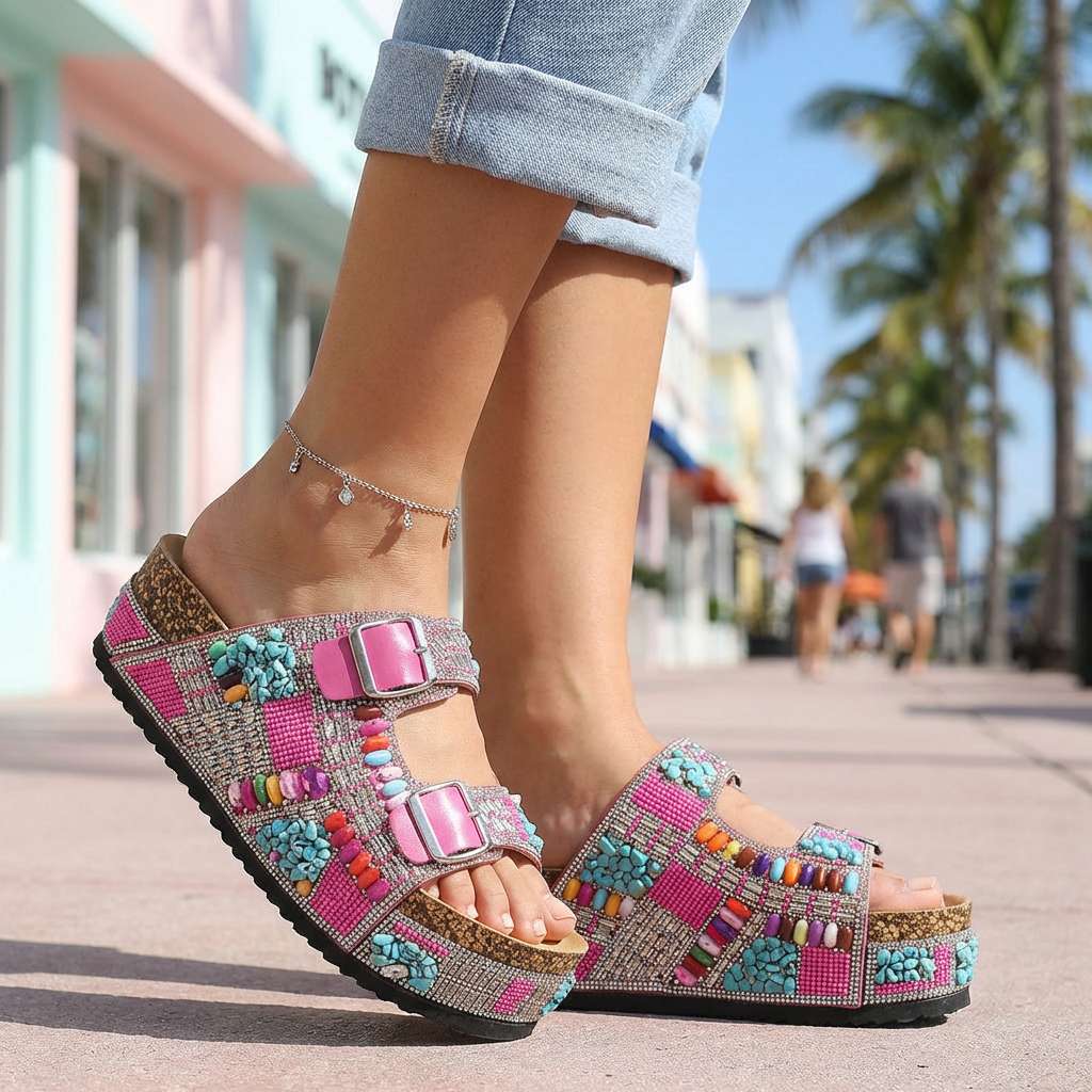 Camilla Beaded Mosaic Sandal