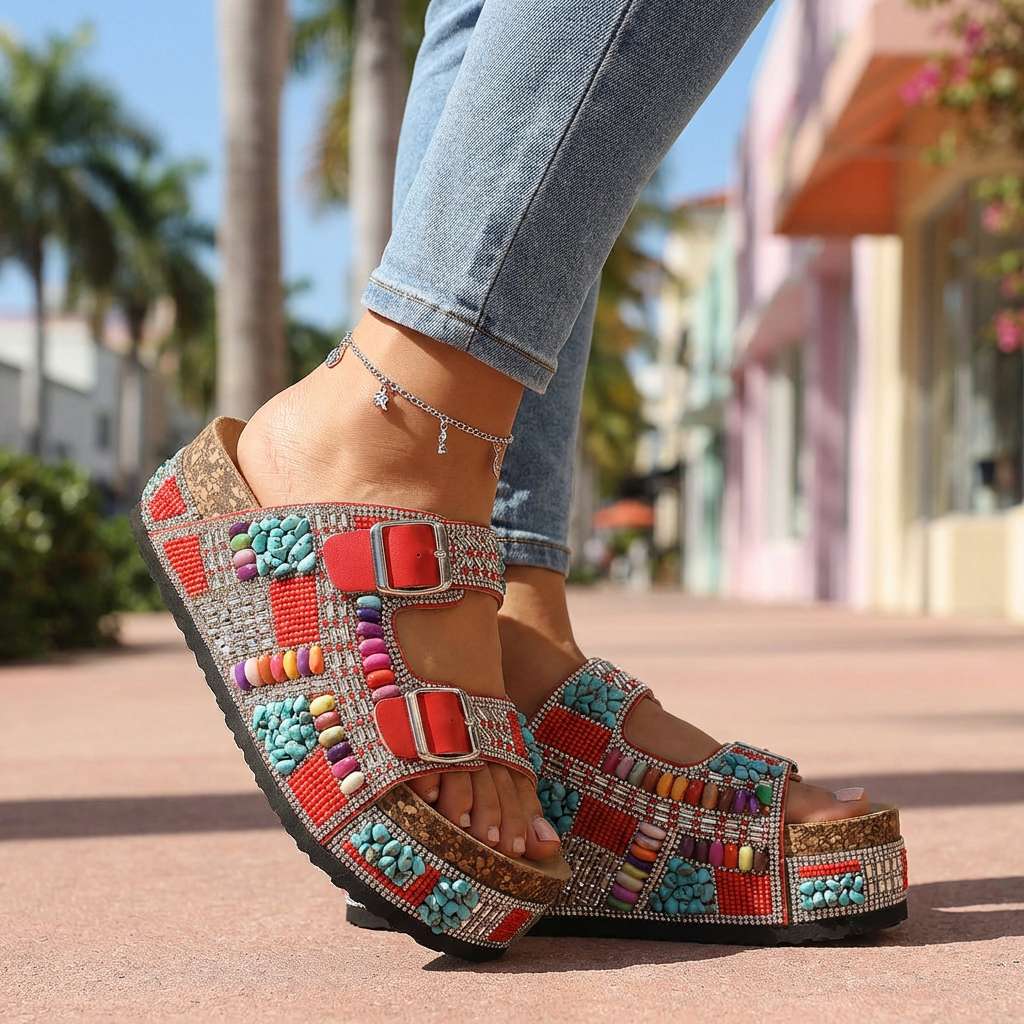 Camilla Beaded Mosaic Sandal
