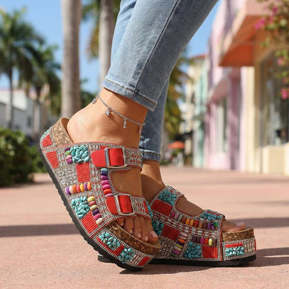 Camilla Beaded Mosaic Sandal