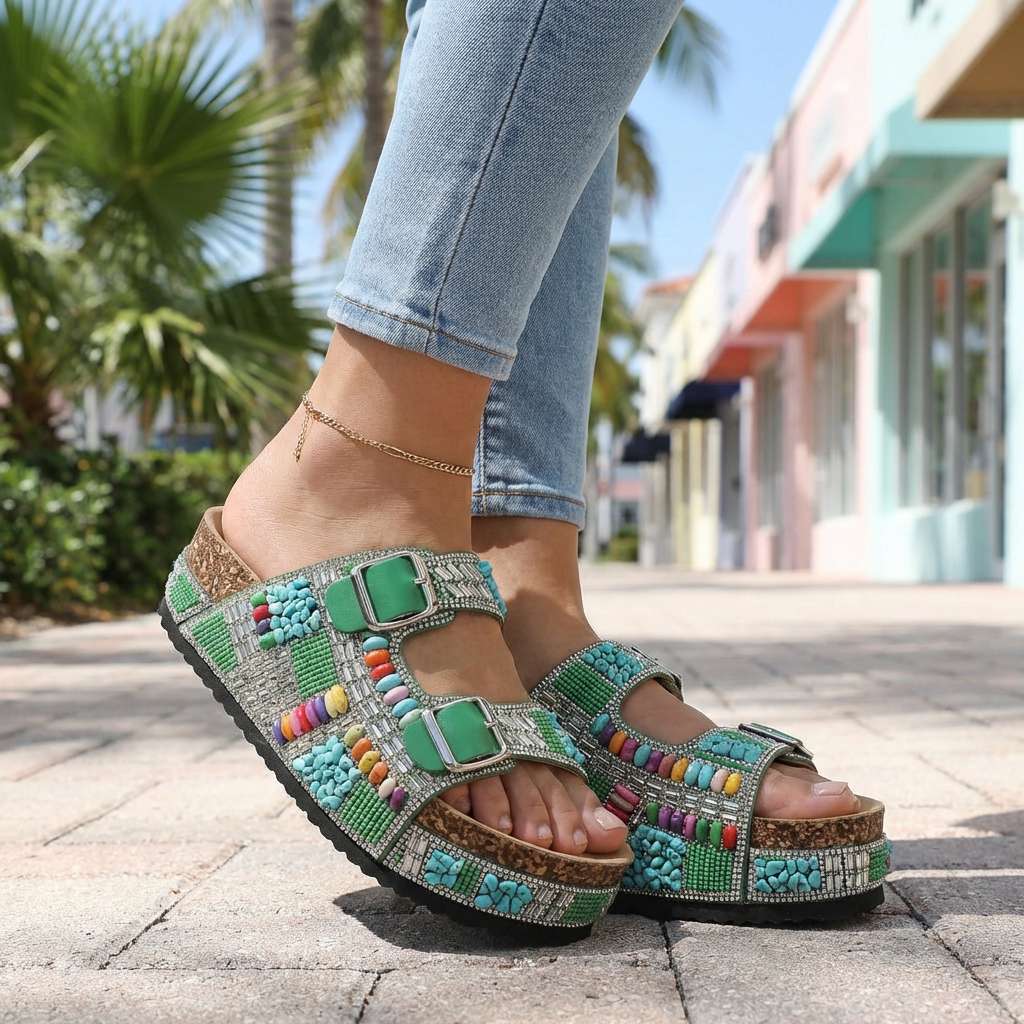 Camilla Beaded Mosaic Sandal