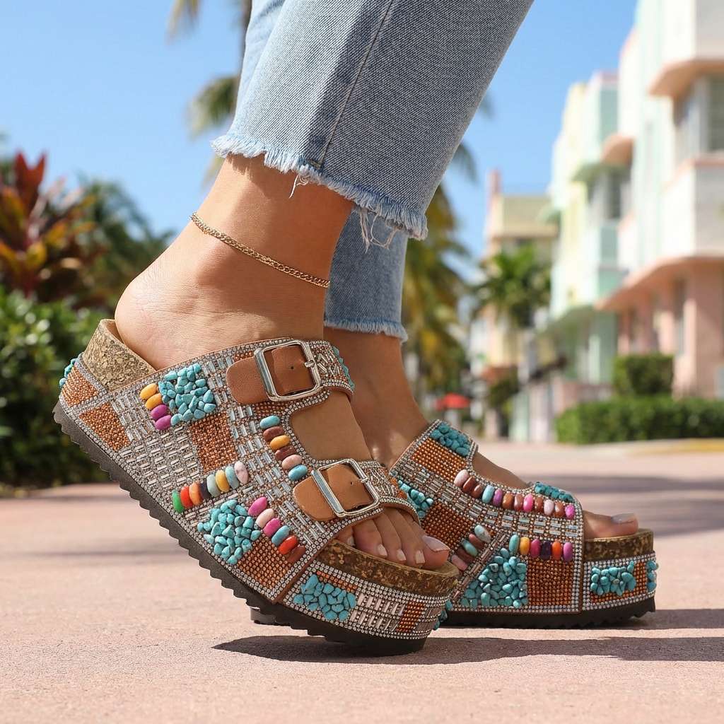 Camilla Beaded Mosaic Sandal