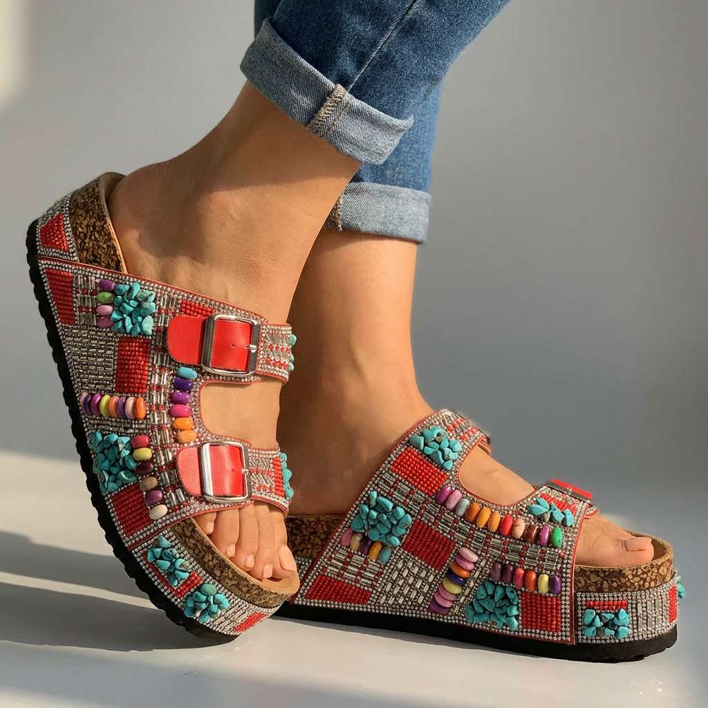 Camilla Beaded Mosaic Sandal