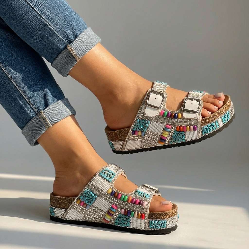 Camilla Beaded Mosaic Sandal