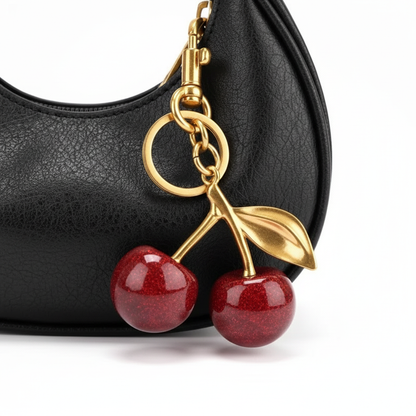 Noir Cerise Leather Shoulder Bag