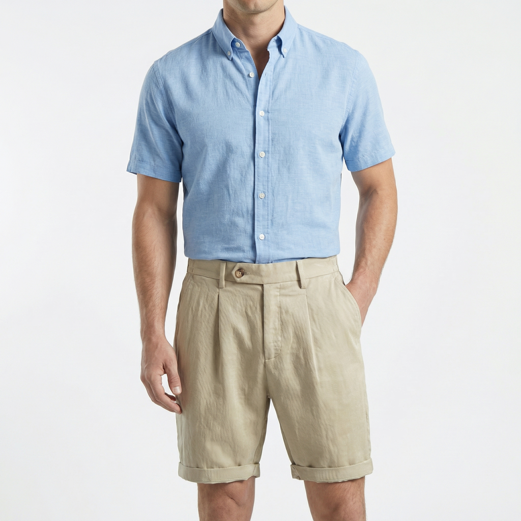 Tourbe Pleated Turn-Up Tailored Shorts