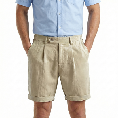 Tourbe Pleated Turn-Up Tailored Shorts