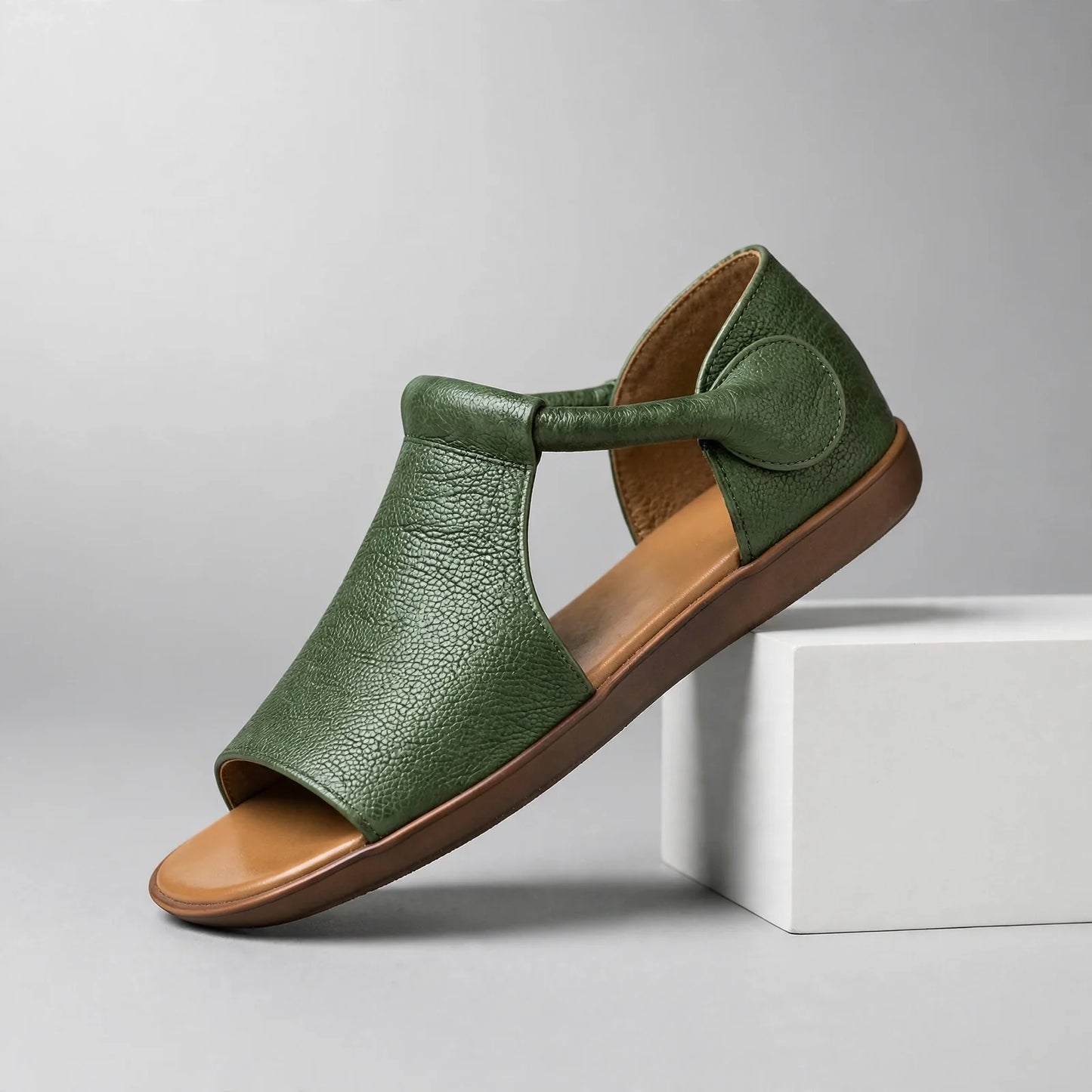 Verlaine T-Strap Leather Sandals