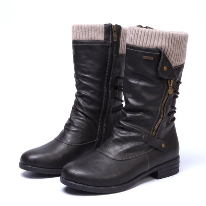 Cassara Knit-Cuff Boots