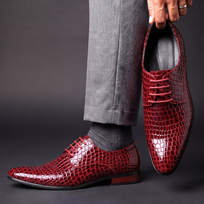 Draco Croc-Embossed Oxfords
