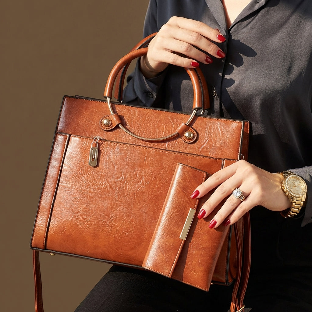 Structured Tote & Wallet Set