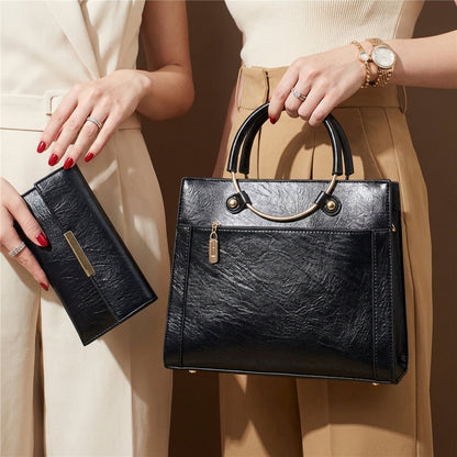 Structured Tote & Wallet Set