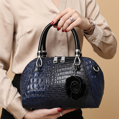 Crocodile Embossed Dome Satchel