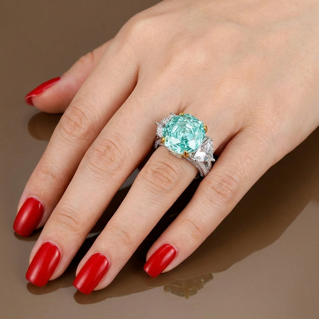 Aegean Cushion-Cut Trilogy Ring