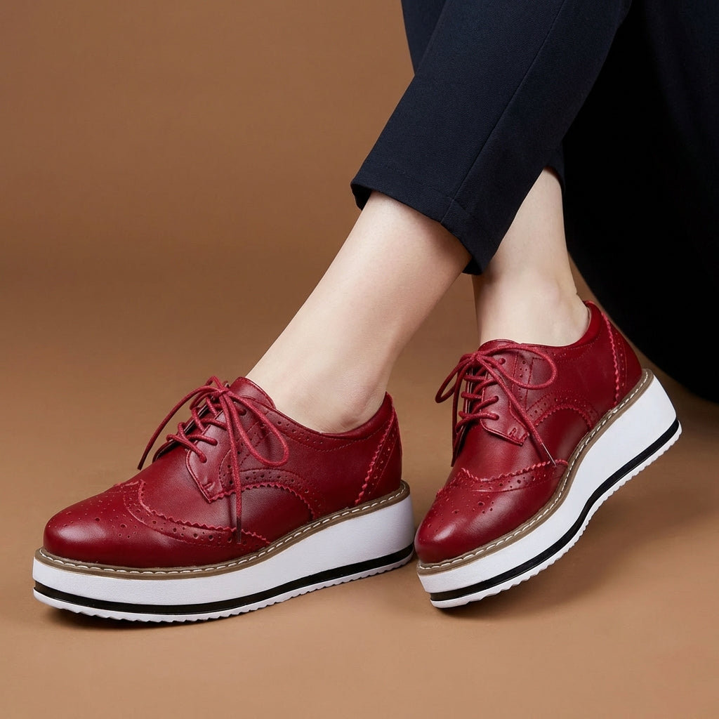 Platform Wingtip Oxford Shoes