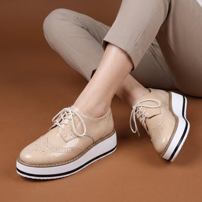 Platform Wingtip Oxford Shoes