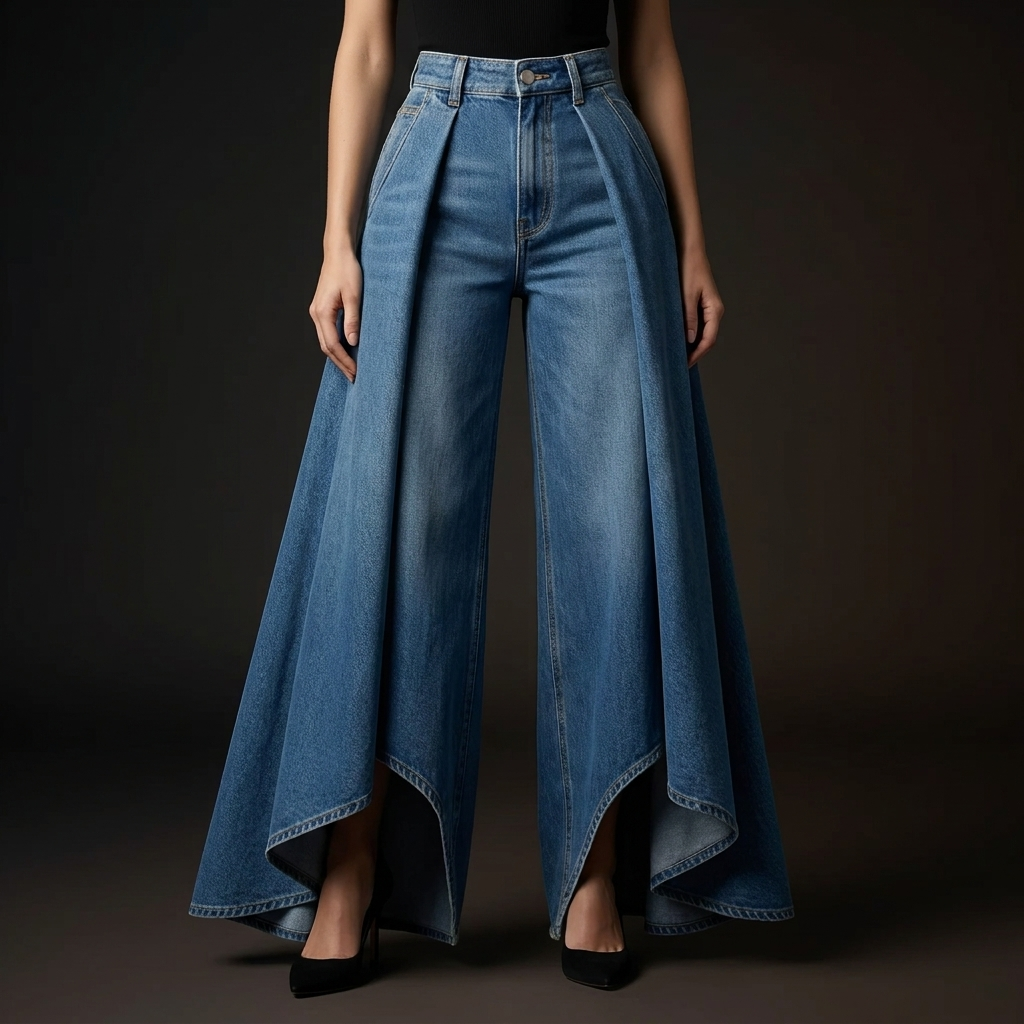 Duchesse Cascade Denim Flare