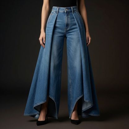 Duchesse Cascade Denim Flare