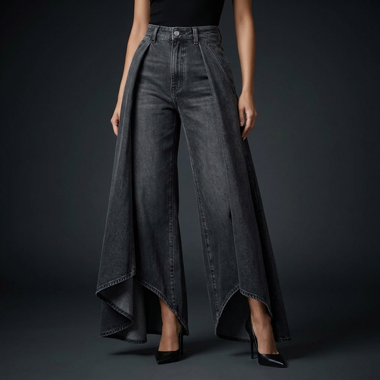 Duchesse Cascade Denim Flare