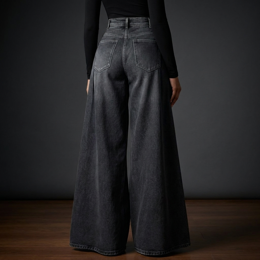 Duchesse Cascade Denim Flare