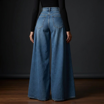 Duchesse Cascade Denim Flare