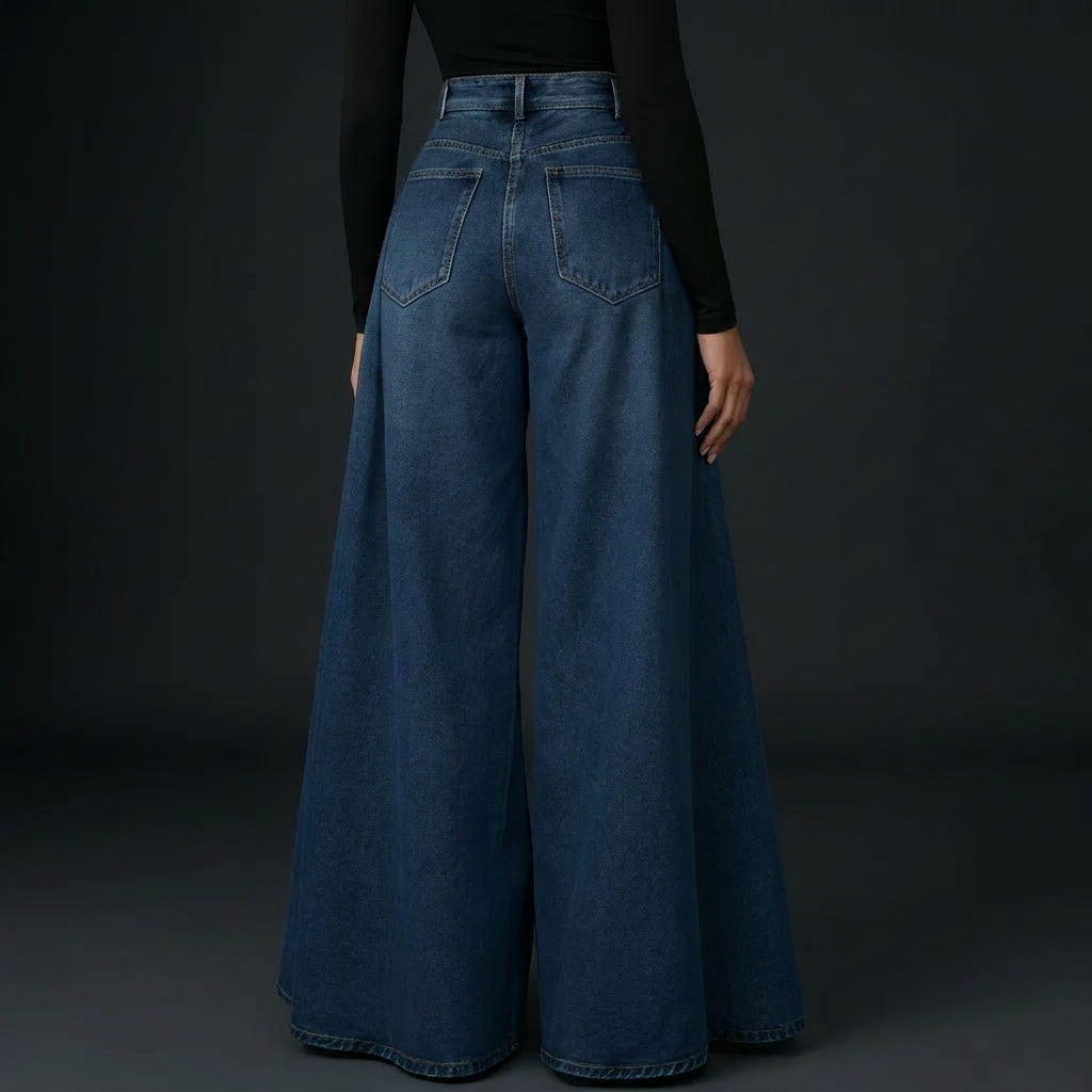 Duchesse Cascade Denim Flare