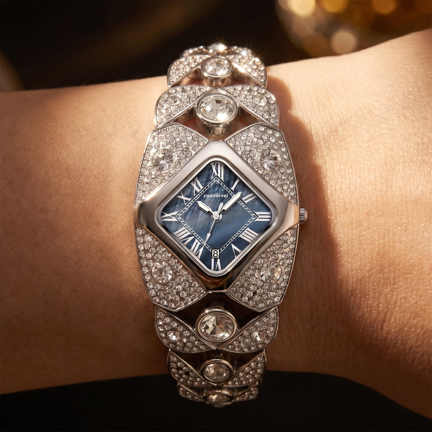 Aurore Solitaire Cuff Watch