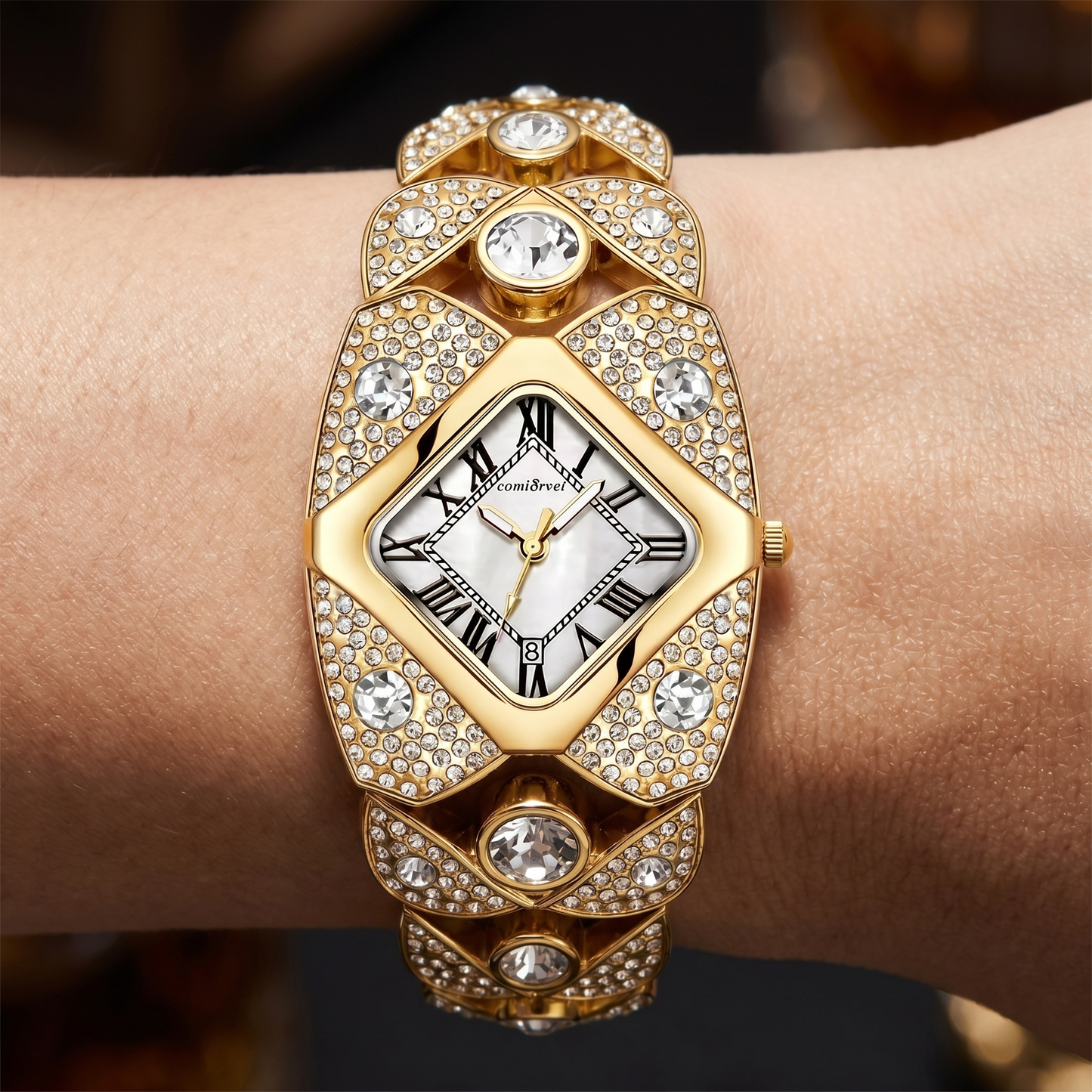 Aurore Solitaire Cuff Watch