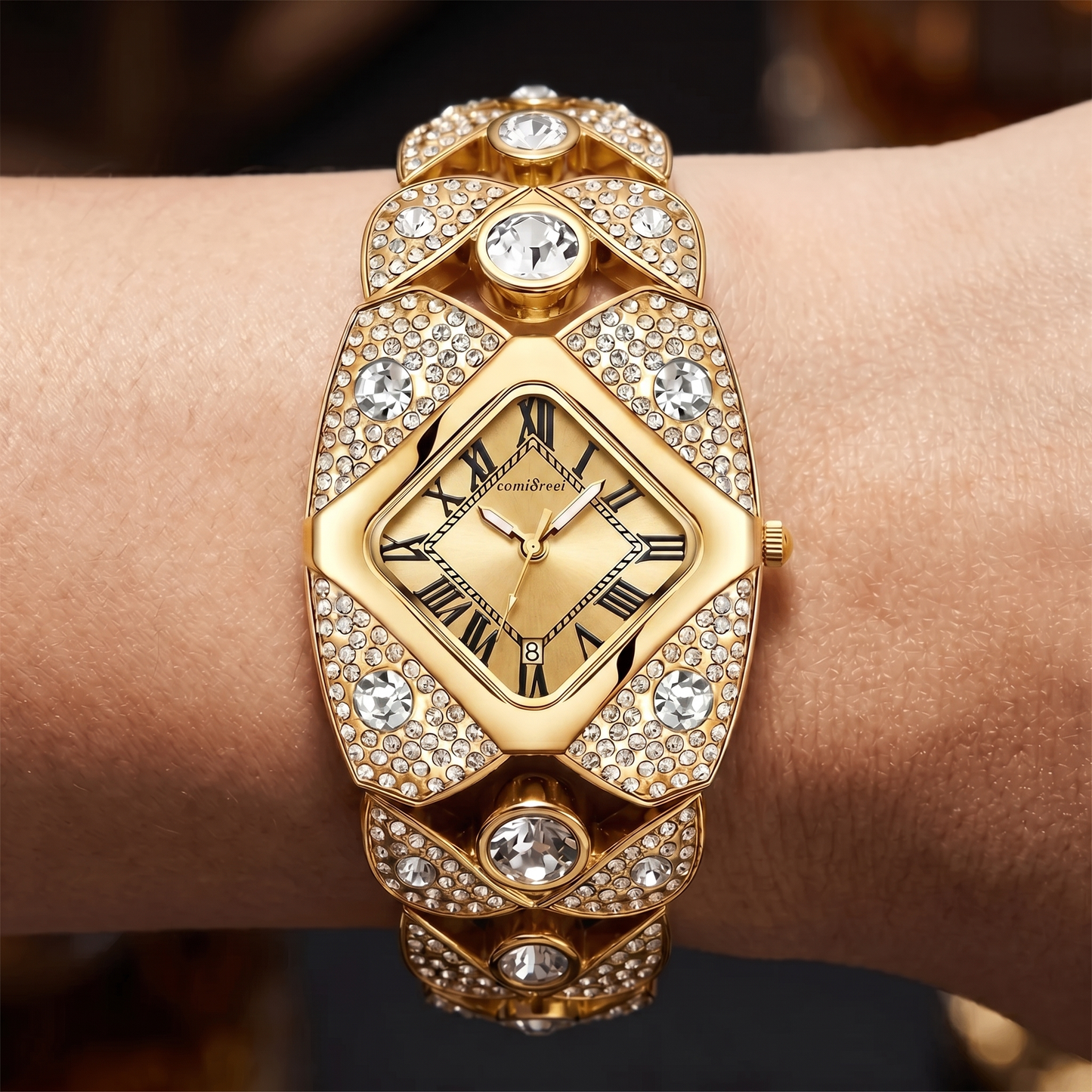 Aurore Solitaire Cuff Watch