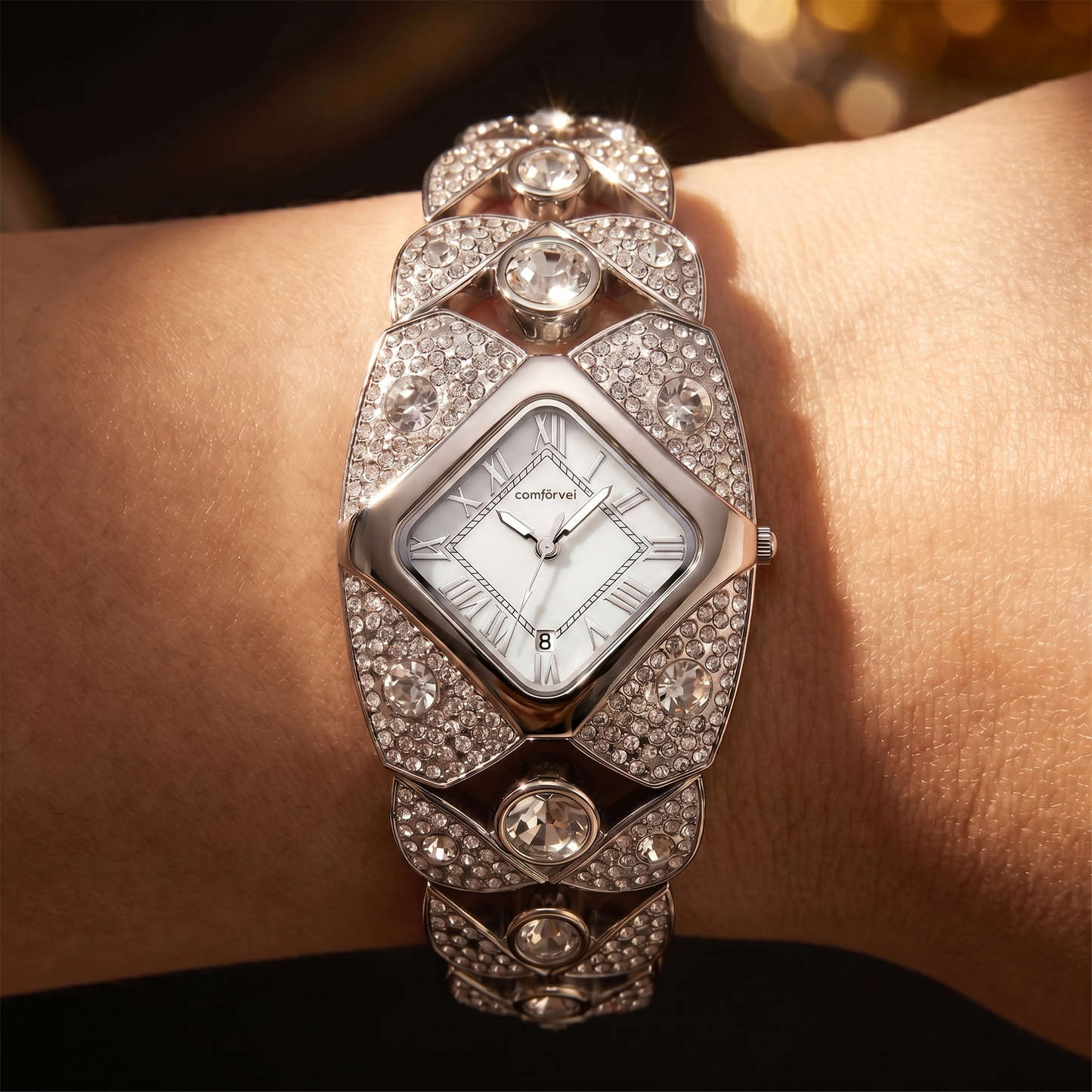 Aurore Solitaire Cuff Watch