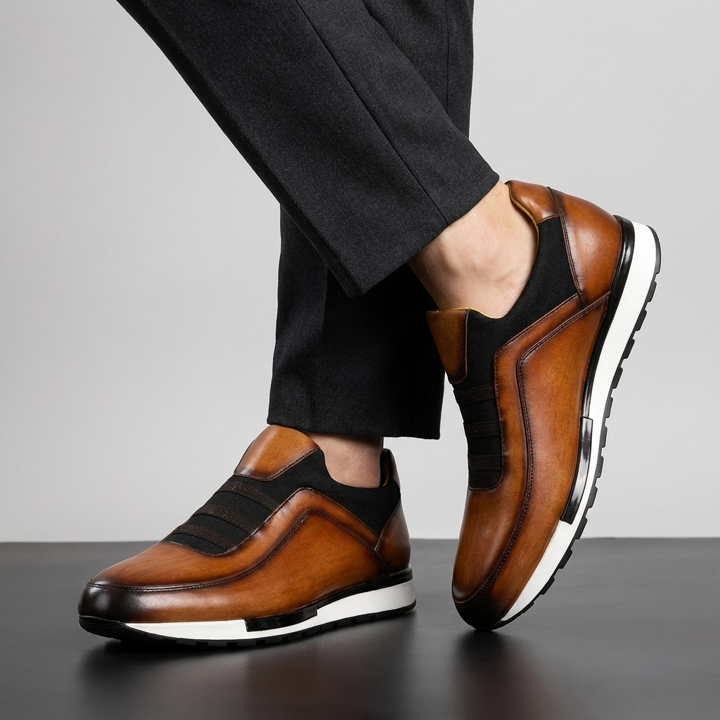 Oxblood Drift Laceless Leather Racer