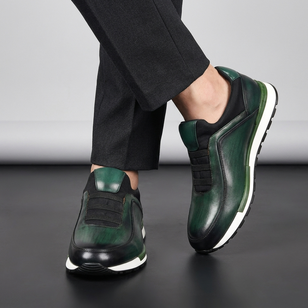 Oxblood Drift Laceless Leather Racer