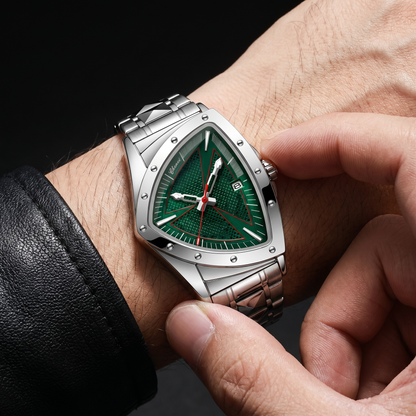 Apex Triangular Cobalt Dial Steel Chronograph