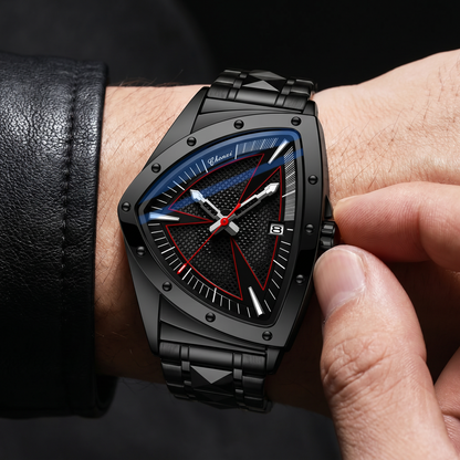 Apex Triangular Cobalt Dial Steel Chronograph