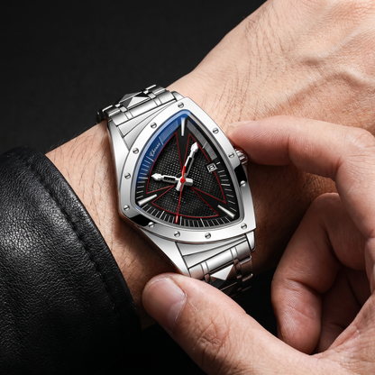 Apex Triangular Cobalt Dial Steel Chronograph