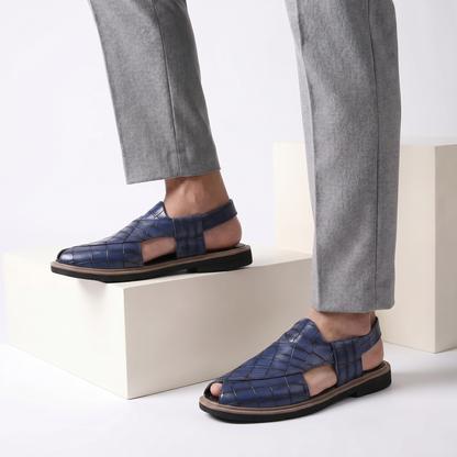 Verdant Croc-Embossed Slingback Sandals